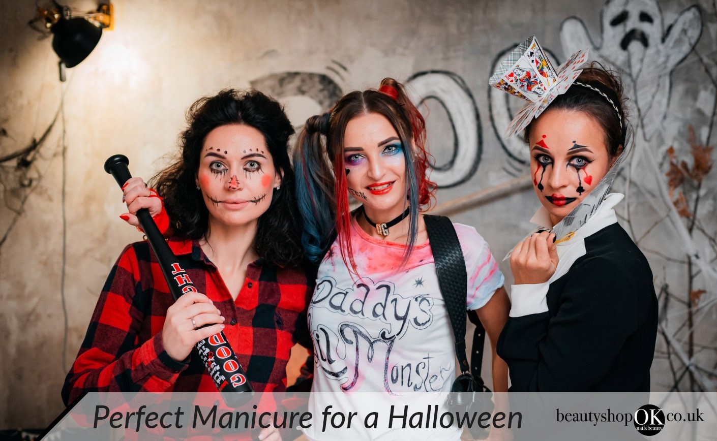 Perfect Hybrid Manicure for a Halloween Party